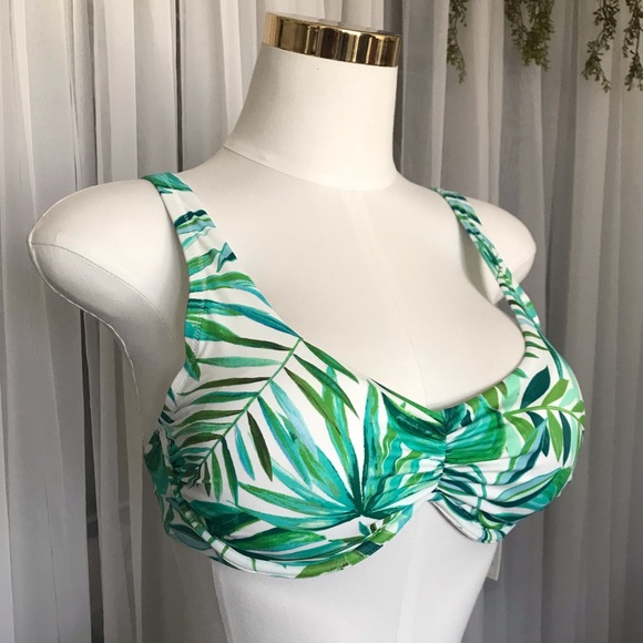 Green Palm Bikini Top - Picture 1 of 3